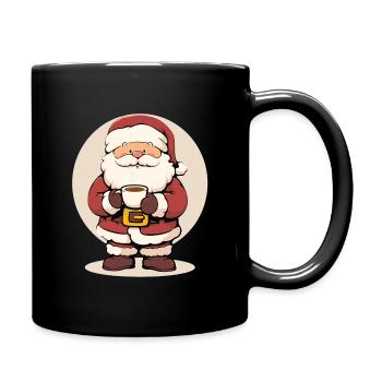 Santa Claus drinks coffee - Full Colour Mug - black - Right