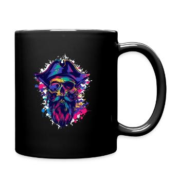 Crâne de pirate - Mug uni - noir - Droite