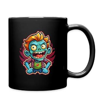 Funny Zombie Cartoon - Full Colour Mug - black - Right