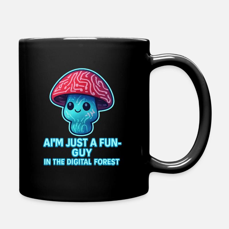 Fun Guy in the Digital Forest - Full Colour Mug - black