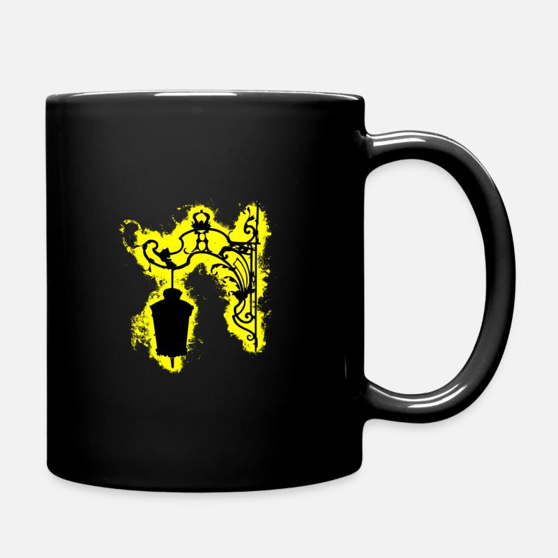 Silhouette Lanterne Jaune et Noir Contour - Mug uni - noir