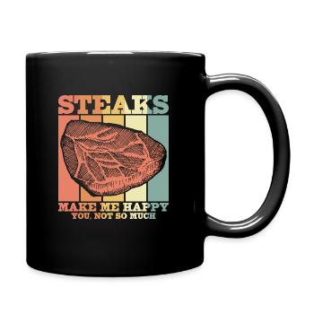 Fleisch - Tasse einfarbig - Schwarz - Rechts