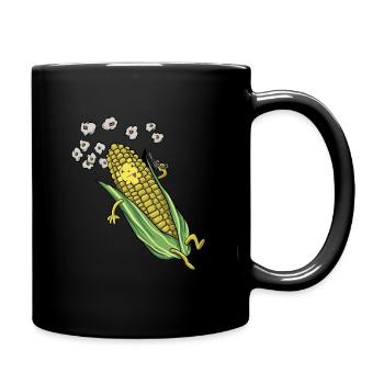 Lustiges Maiskorn T-Shirt Geschenk Witziges Essen - Tasse einfarbig - Schwarz - Rechts