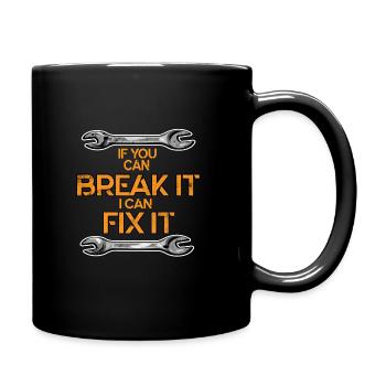 Machanic Wrench Worker Garage Industrial Gift - Full Colour Mug - black - Right