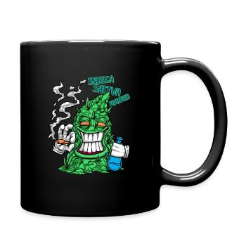 Cannabis Indica Sativa Hybrid Smoking Hemp Gift - Mug uni - noir - Droite