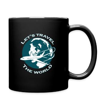 Travel World Flugzeug Travail Tour Traveler Geschenk - Tasse einfarbig - Schwarz - Rechts