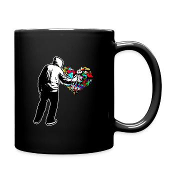 Graffiti Herz Doodle Draw Paint schreiben Wand Geschenk - Tasse einfarbig - Schwarz - Rechts