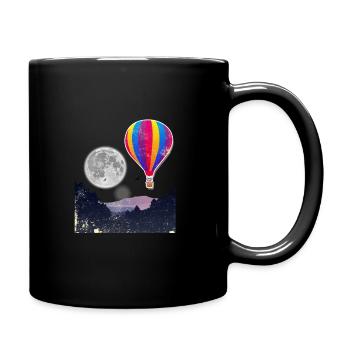 Heißluft-Ballon-Mond-Himmel-Sauerstoff-Ereignis-Party-Geschenk - Tasse einfarbig - Schwarz - Rechts