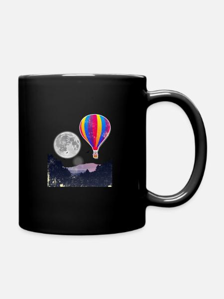 Ballon à air chaud lune ciel oxygène événements cadeau de fête - Mug uni - noir