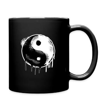 Graffiti-Gekritzel schreiben Oberflächenwand-Kreide-Kunst-Geschenk - Tasse einfarbig - Schwarz - Rechts