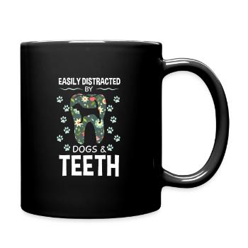 Easily Distracted By Dogs And Teeth - Full Colour Mug - black - Right