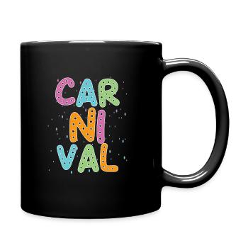 Fasching - Tasse einfarbig - Schwarz - Rechts