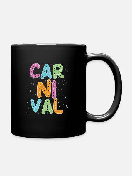 Fasching - Tasse einfarbig - Schwarz