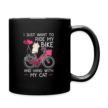 Ride My Bike And Hang With My Cat - Full Colour Mug - black - Right