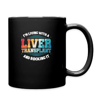 Je vis avec une greffe de foie - Mug uni - noir - Droite