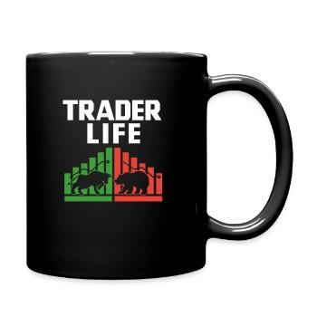 Trader Life - Tasse einfarbig - Schwarz - Rechts