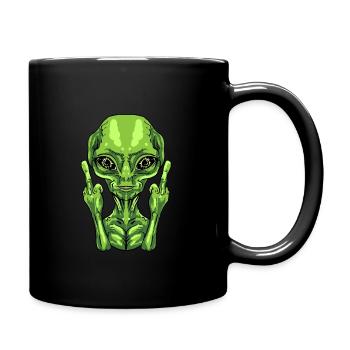 Alien Ufo Aliens Space Monster Lustiges perfektes Geschenk - Tasse einfarbig - Schwarz - Rechts