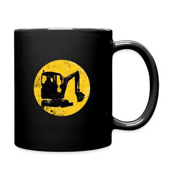 Excavator Power Shovel Toddler Digger Boys Gift - Full Colour Mug - black - Right
