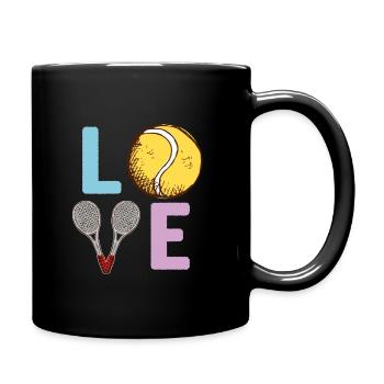 Tennis Player Racket Sports Game Lover Gift - Full Colour Mug - black - Right