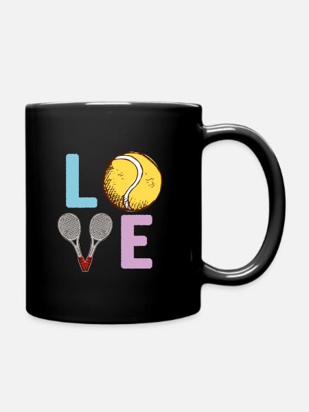 Tennis-Spieler Schläger Sport Spiel Liebhaber Geschenk - Tasse einfarbig - Schwarz
