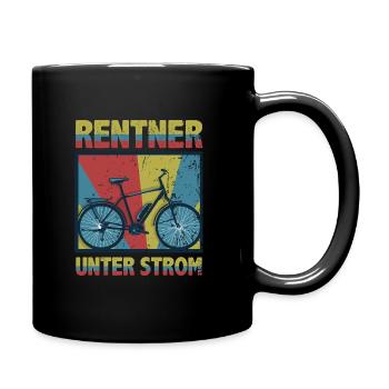 E-bike Elektrofahrrad - Rentner unter Strom - Tasse einfarbig - Schwarz - Rechts