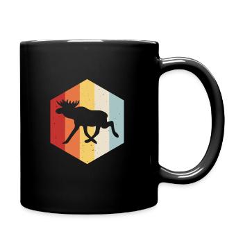 Vintage Retro Elch Geschenk für Schweden Urlaub - Tasse einfarbig - Schwarz - Rechts