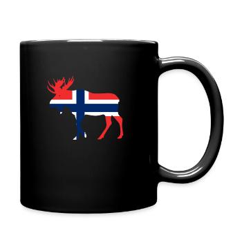 Norge Elch / Norwegen Flagge Urlaub Reise Geschenk - Tasse einfarbig - Schwarz - Rechts