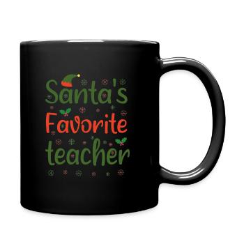 Santa Lieblingslehrer - Tasse einfarbig - Schwarz - Rechts