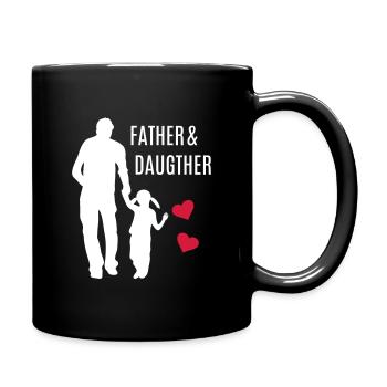 Vater Tochter Bester Papa Töchter Partnerlook Herz - Tasse einfarbig - Schwarz - Rechts