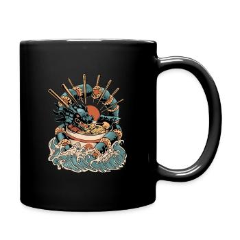 Sushi Dragon japanische Fisch Essen asiatische Sushi Geschenk - Tasse einfarbig - Schwarz - Rechts