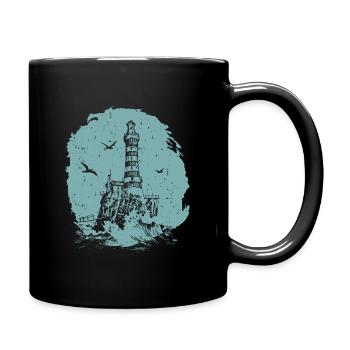 See Geschenk Spruch - Tasse einfarbig - Schwarz - Rechts