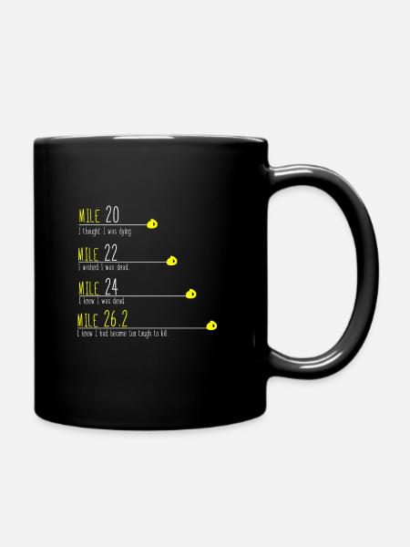Marathon Runner Mile Gift - Full Colour Mug - black