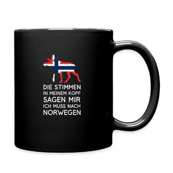 Norwegen Die Stimmen In Meinem Kopf Norge Urlaub - Tasse einfarbig - Schwarz - Rechts