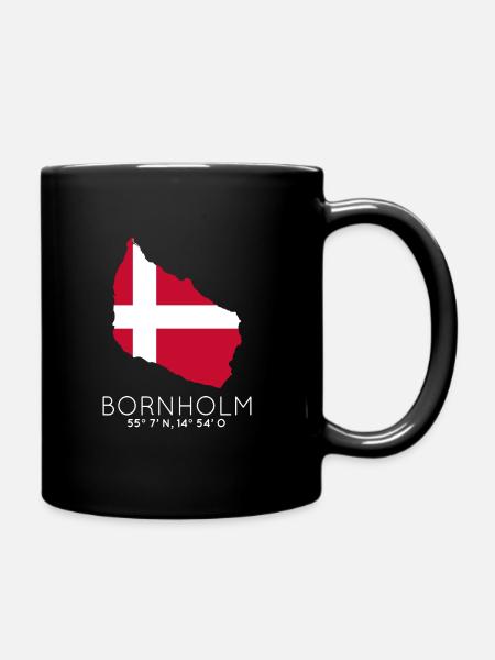 Bornholm Dänemark Insel Koordinaten Karte - Tasse einfarbig - Schwarz