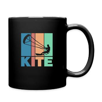 Kite silhouette cadeau de kitesurf vagues surf - Mug uni - noir - Droite