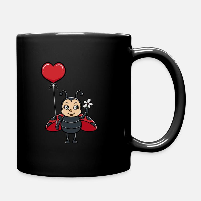Coccinelle avec ballon de cœur - Mug uni - noir