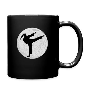Taekwondo Girl Moon - Full Colour Mug - black - Right