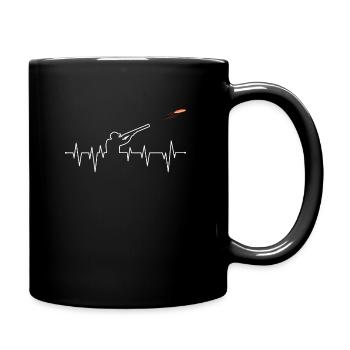 Skeet Shooter Heartbeat - Tasse einfarbig - Schwarz - Rechts