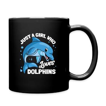 Delphine Delphin Delfin - Tasse einfarbig - Schwarz - Rechts