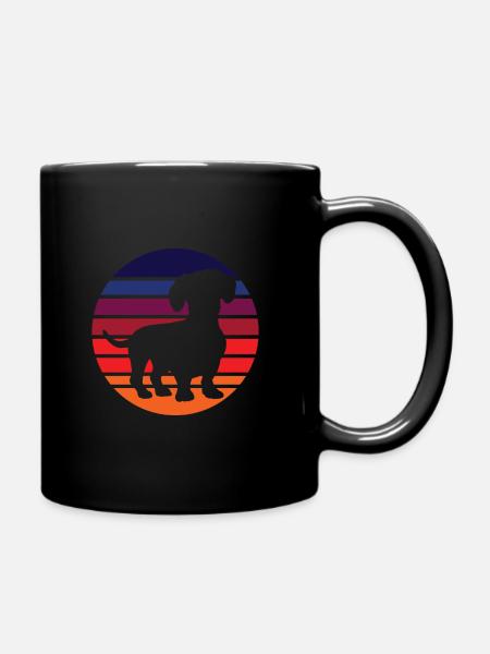 Dachshund Teckel Dackel - Tasse einfarbig - Schwarz