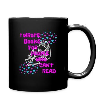 Die Frau schreibt: - Tasse einfarbig - Schwarz - Rechts