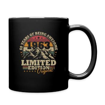 Jahrgang 1963 60. Geburtstag Geschenk Männer Frauen - Tasse einfarbig - Schwarz - Rechts