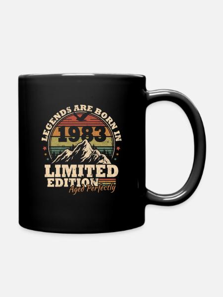 Jahrgang 1983, Geburtstagsgeschenk für Jahrgang 1983 - Tasse einfarbig - Schwarz