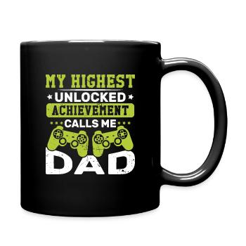Meine höchste offene Errungenschaft nennt mich Vater - Tasse einfarbig - Schwarz - Rechts