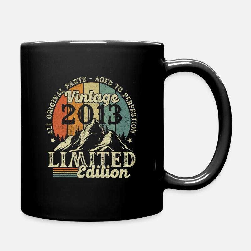 Jahrgang 2013 Retro Geburtstagsgeschenk 10 Jahre - Tasse einfarbig - Schwarz