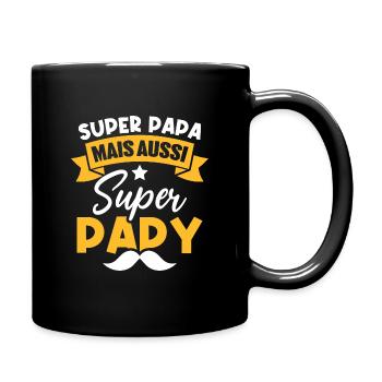 Super papa mais aussi super papy - Mug uni - noir - Droite