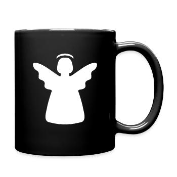 Engel mit Heiligenschein - Tasse einfarbig - Schwarz - Rechts