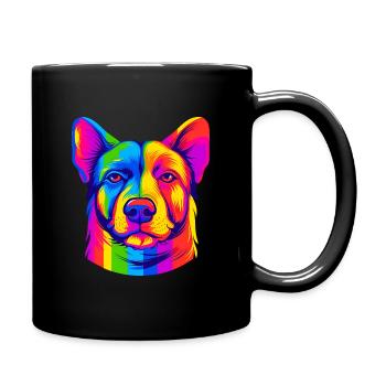 Rainbow Dog - Full Colour Mug - black - Right