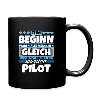 Zum Beginn gleich die besten wurden Pilot - Tasse einfarbig - Schwarz - Rechts