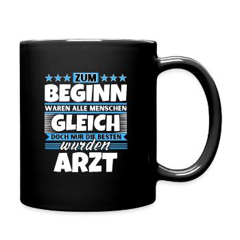 Zum Beginn gleich die besten wurden Arzt - Tasse einfarbig - Schwarz - Rechts